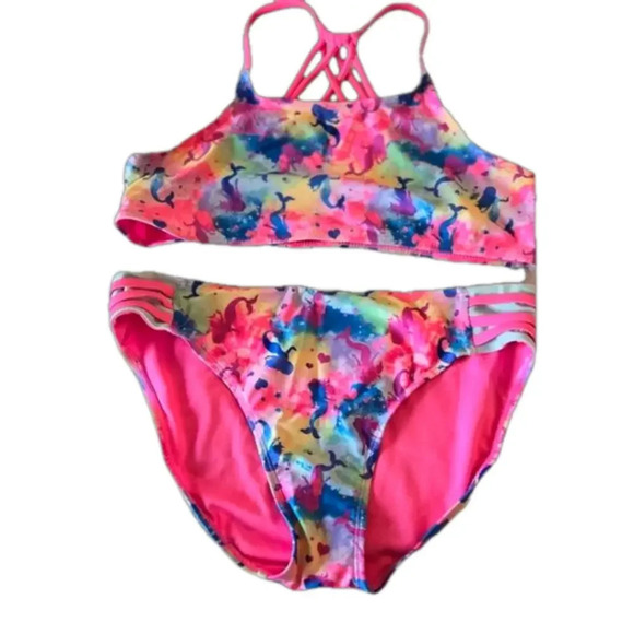 wonder nation Other - 💚💥3/$15💥- Wonder Nation Neon Tye Dye Mermaid Two Piece Bikini Bathing Suit